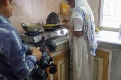 Aruna Mukherjee while shooting