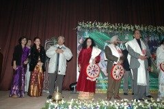 (L to R) Nazreen Ahmed, Bobbeeta Sharma, Jahnu Barua, Mamoni Roisom Goswami, Mr Singh and Tarun Gogoi
