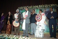 (L to R) ASFFDC MD Nazreen Ahmed,  ASFFDC Chairperson Bobbeeta Sharma,I & B, Govt of India Official Mr Singh, CM Assam Tarun Gogoi, Minister Culture, Govt of Assam Hemoprova Saikia, Commissioner& Secretary, Culture Govt of Assam Mrinal Barooah