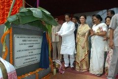 Laying of the foundation stone of Jonakee multipurpose cultural complex by CM Assam Tarun Gogoi.   In the photo Chairperson ASFFDC Bobbeeta Sharma , Minister Culture Govt of Assam Hemoprova Saikia and Sashi Prova Doley Sarma (mother of Bobbeeta Sharma)
