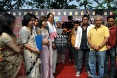 Mahurat ceremony with CM Sri Tarun Gogoi, Minister Culture Smt. Pranatee Phukan, Chairperson ASFFDC Smt.Bobbeeta Sharma, Director Sri Jahnu Barua, Actors Sri Jatin Bora, Ms. Jerifa Wahid, Cameraman Sri Sumon Dowerah.